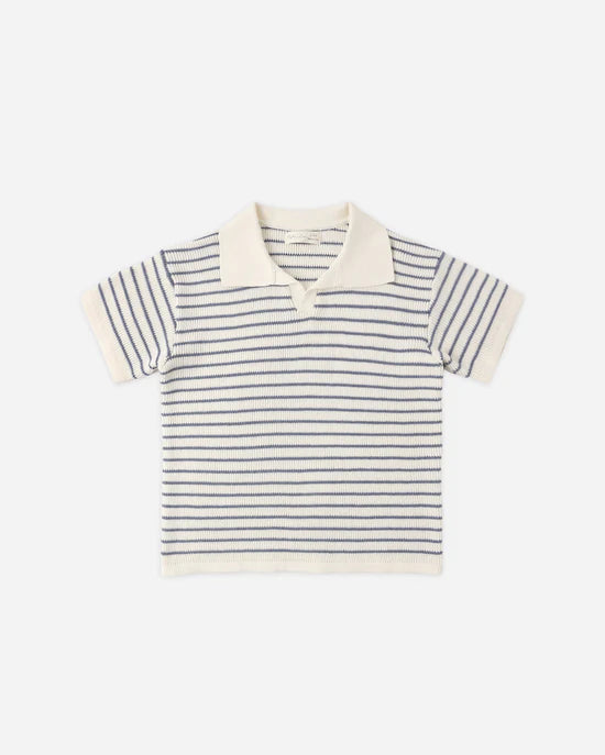 RYLEE + CRU CHANDLER KNIT POLO - MARINE STRIPE