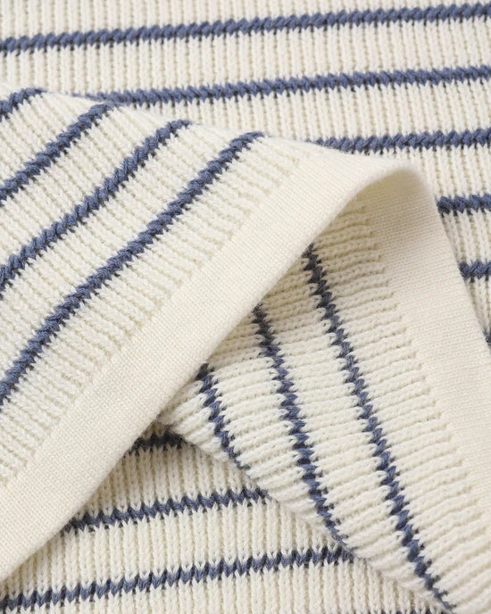 RYLEE + CRU CHANDLER KNIT POLO - MARINE STRIPE