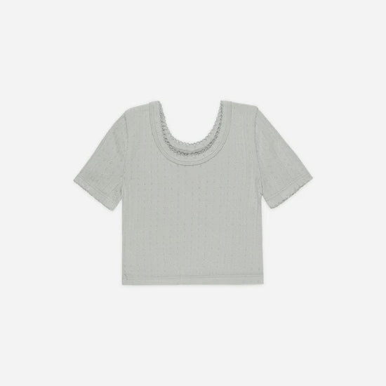 RYLEE + CRU POINTELLE TEE - SEAFOAM