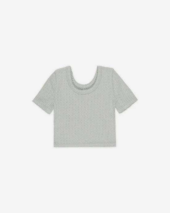 RYLEE + CRU POINTELLE TEE - SEAFOAM