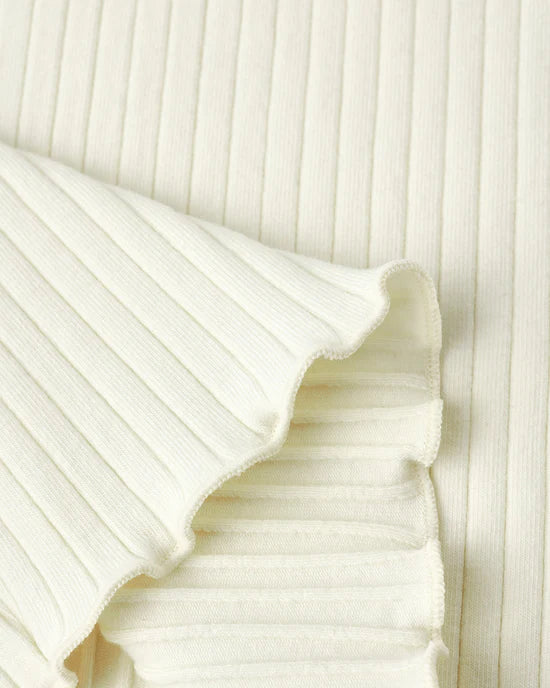 RYLEE + CRU RIBBED LONG SLEEVE - IVORY