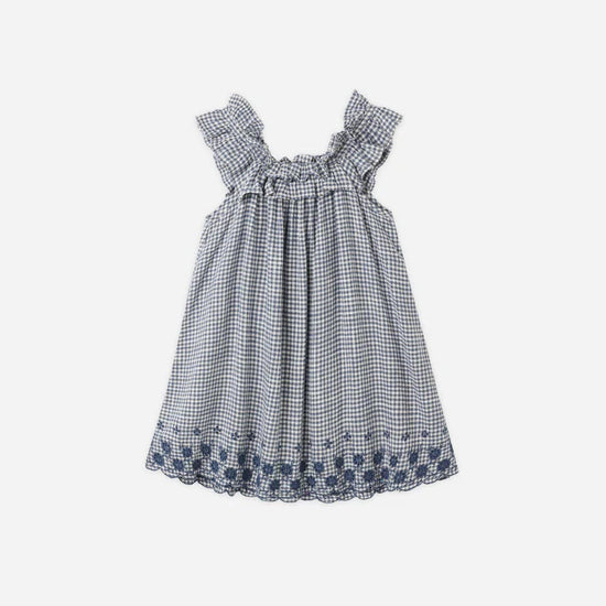RYLEE + CRU LENNON DRESS - MARINE GINGHAM