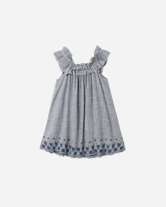 RYLEE + CRU LENNON DRESS - MARINE GINGHAM