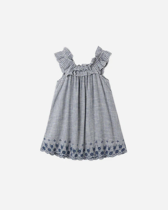 RYLEE + CRU LENNON DRESS - MARINE GINGHAM
