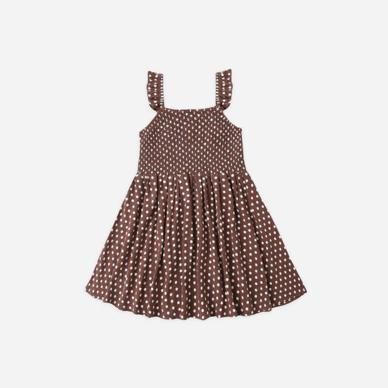 RYLEE + CRU LAINEY DRESS - CHOCOLATE POLKA DOT