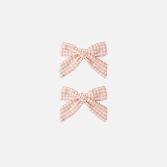 RYLEE + CRU 2PK BOWS - PETAL GINGHAM