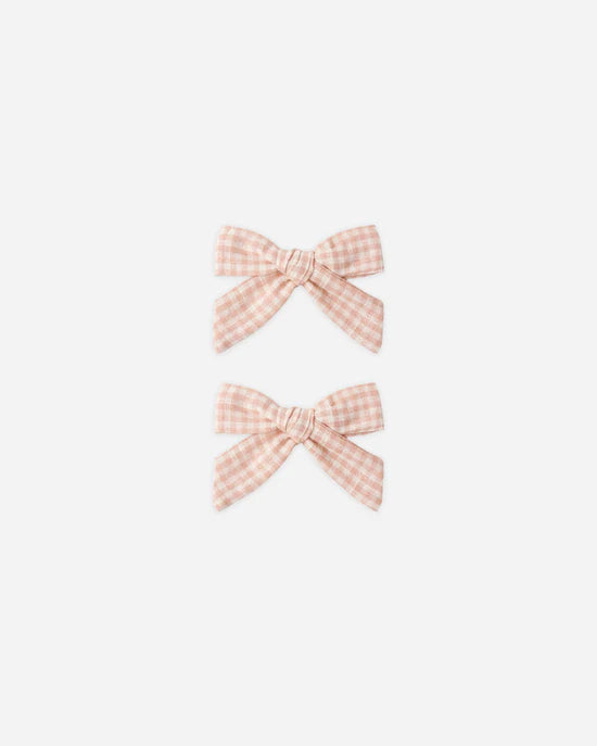 RYLEE + CRU 2PK BOWS - PETAL GINGHAM