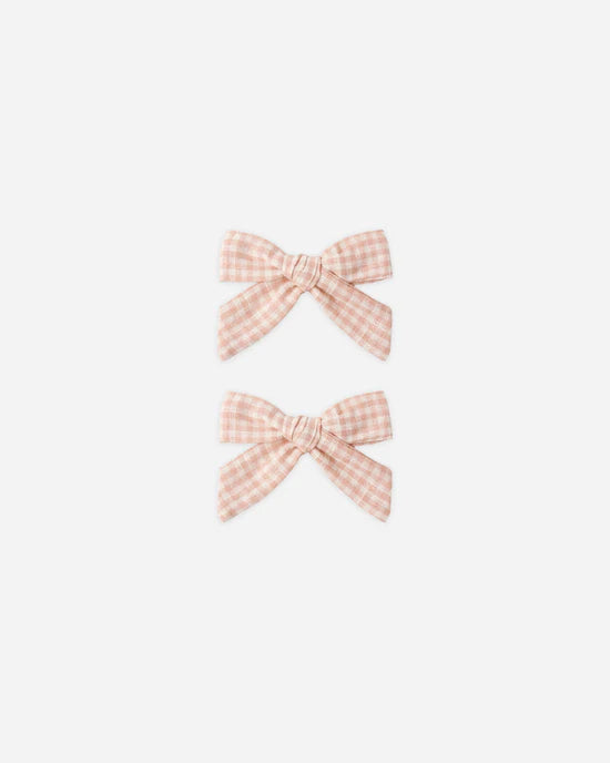 RYLEE + CRU 2PK BOWS - PETAL GINGHAM