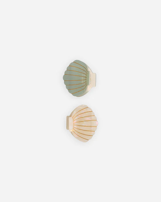 RYLEE + CRU SHELL CLIP SET - NATURAL + SEAFOAM
