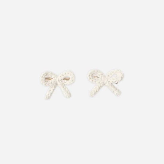 RYLEE + CRU CROCHET BOW CLIPS - IVORY