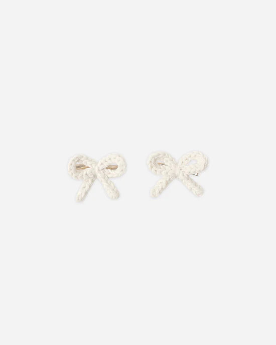 RYLEE + CRU CROCHET BOW CLIPS - IVORY