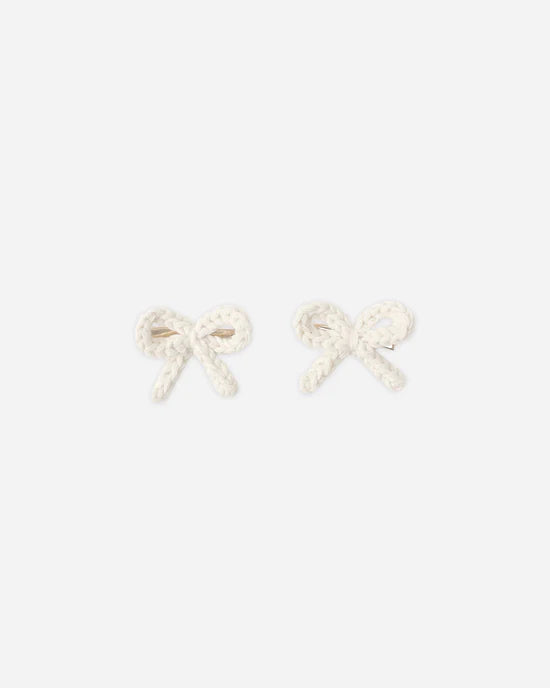 RYLEE + CRU CROCHET BOW CLIPS - IVORY