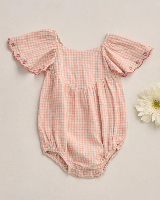 RYLEE + CRU ROXY ROMPER - PETAL GINGHAM