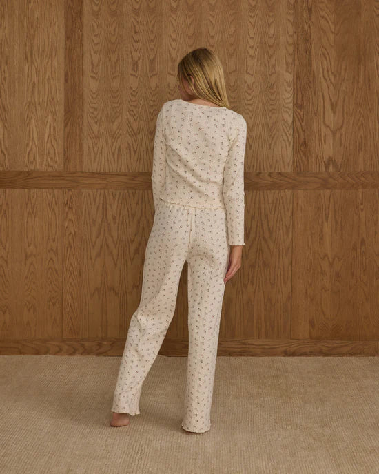 RYLEE + CRU RIBBED LOUNGE SET - NATURAL DITSY