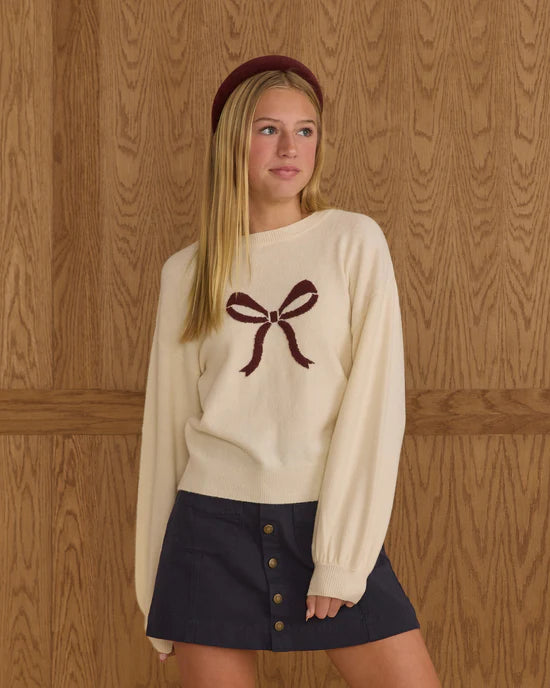 RYLEE + CRU TEEN ASPEN SWEATER - BOW