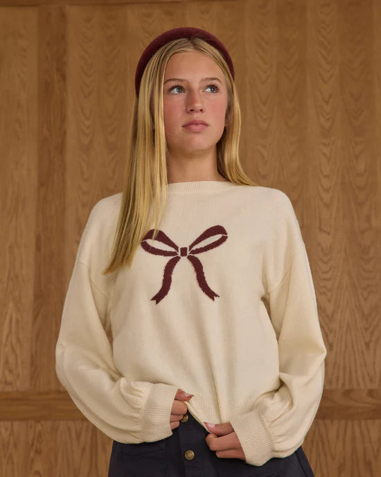 RYLEE + CRU TEEN ASPEN SWEATER - BOW