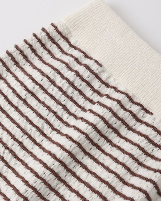 RYLEE + CRU KNIT WIDE LEG PANT - CHOCOLATE STRIPE