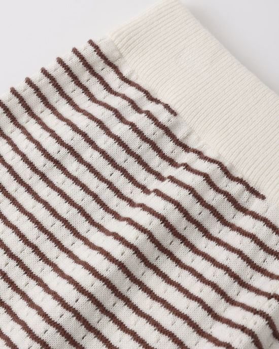 RYLEE + CRU KNIT WIDE LEG PANT - CHOCOLATE STRIPE