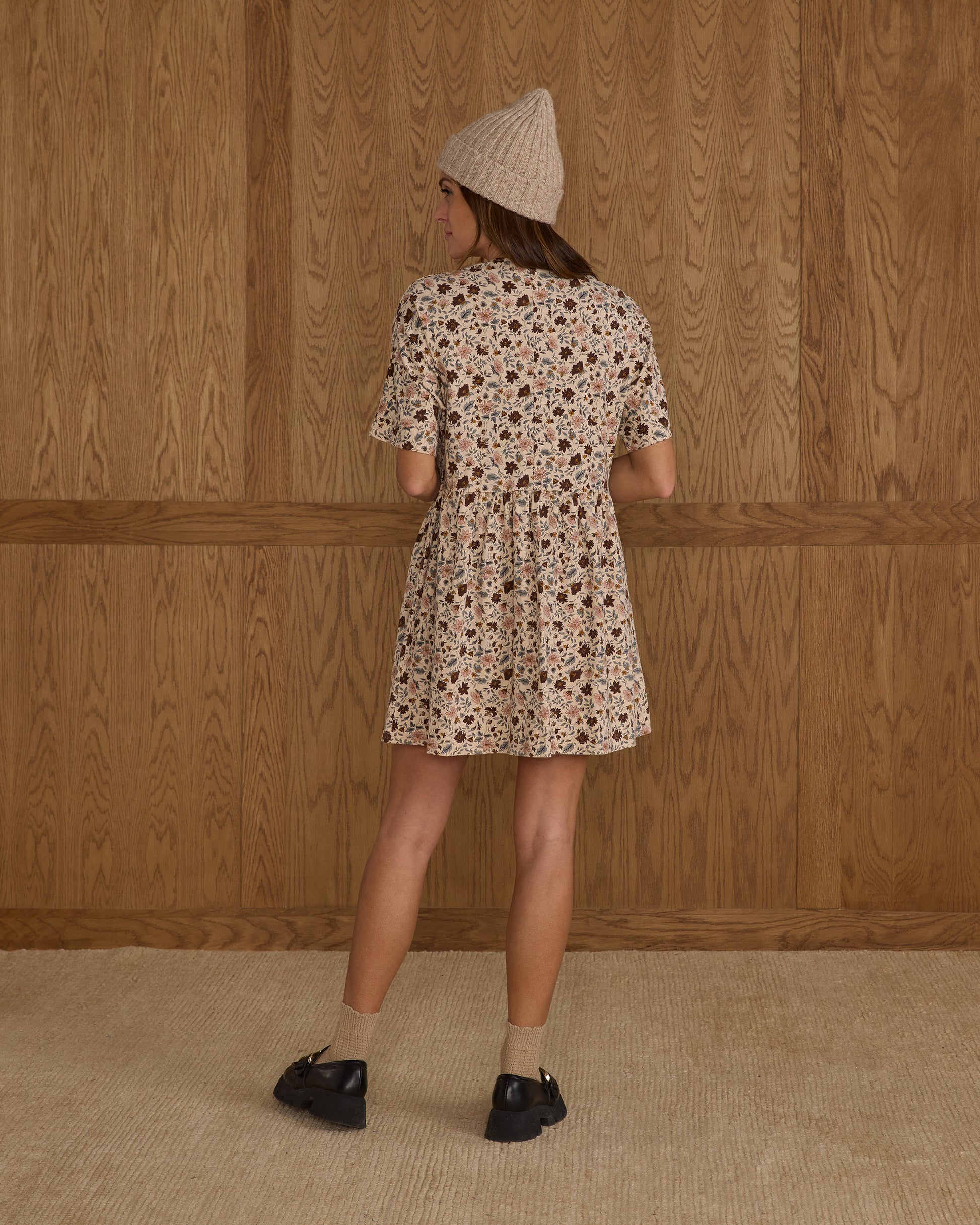 RYLEE + CRU BUTTON JERSEY DRESS - POSY