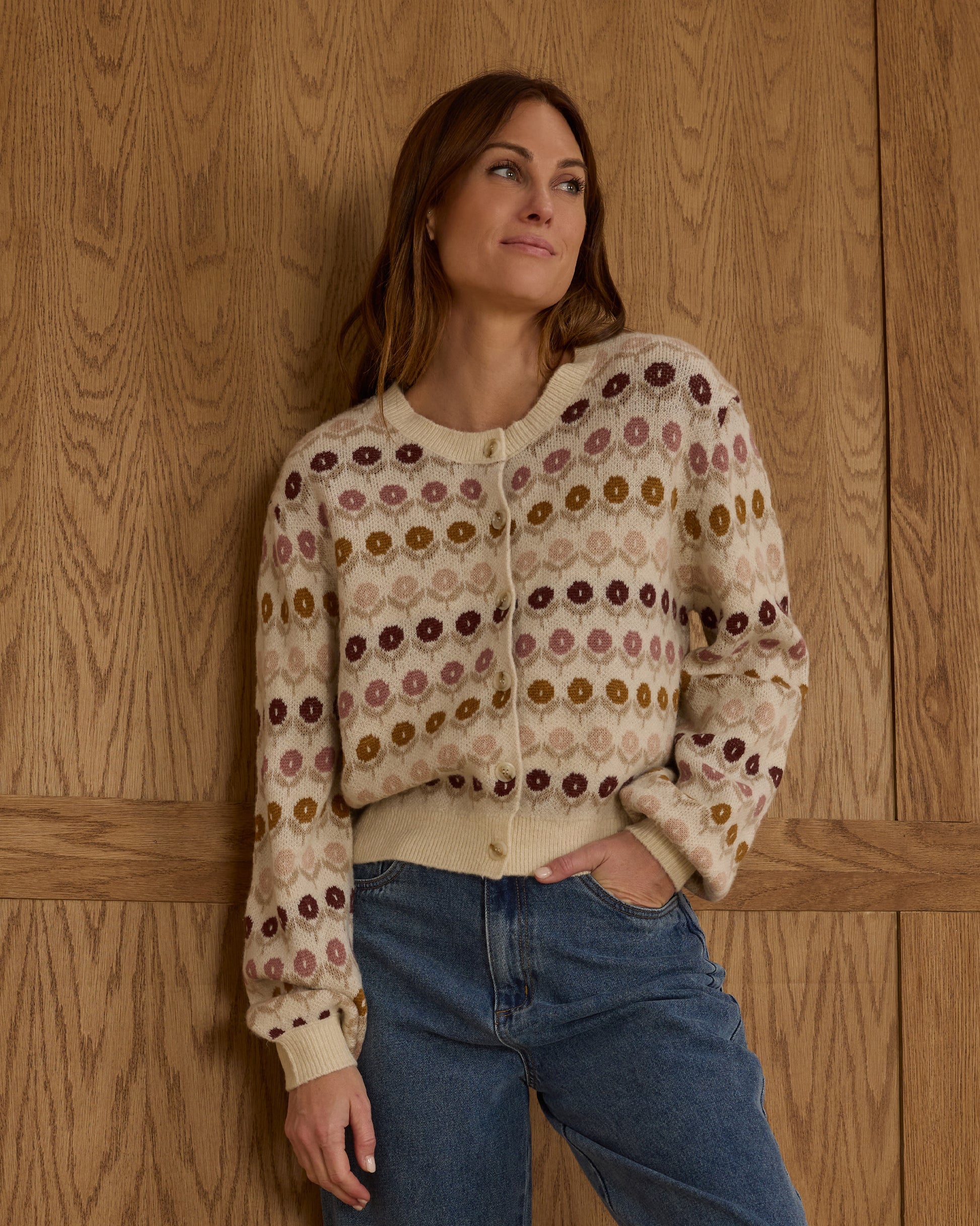 RYLEE + CRU CHEYENNE CARDIGAN - FLORAL JAQUARD