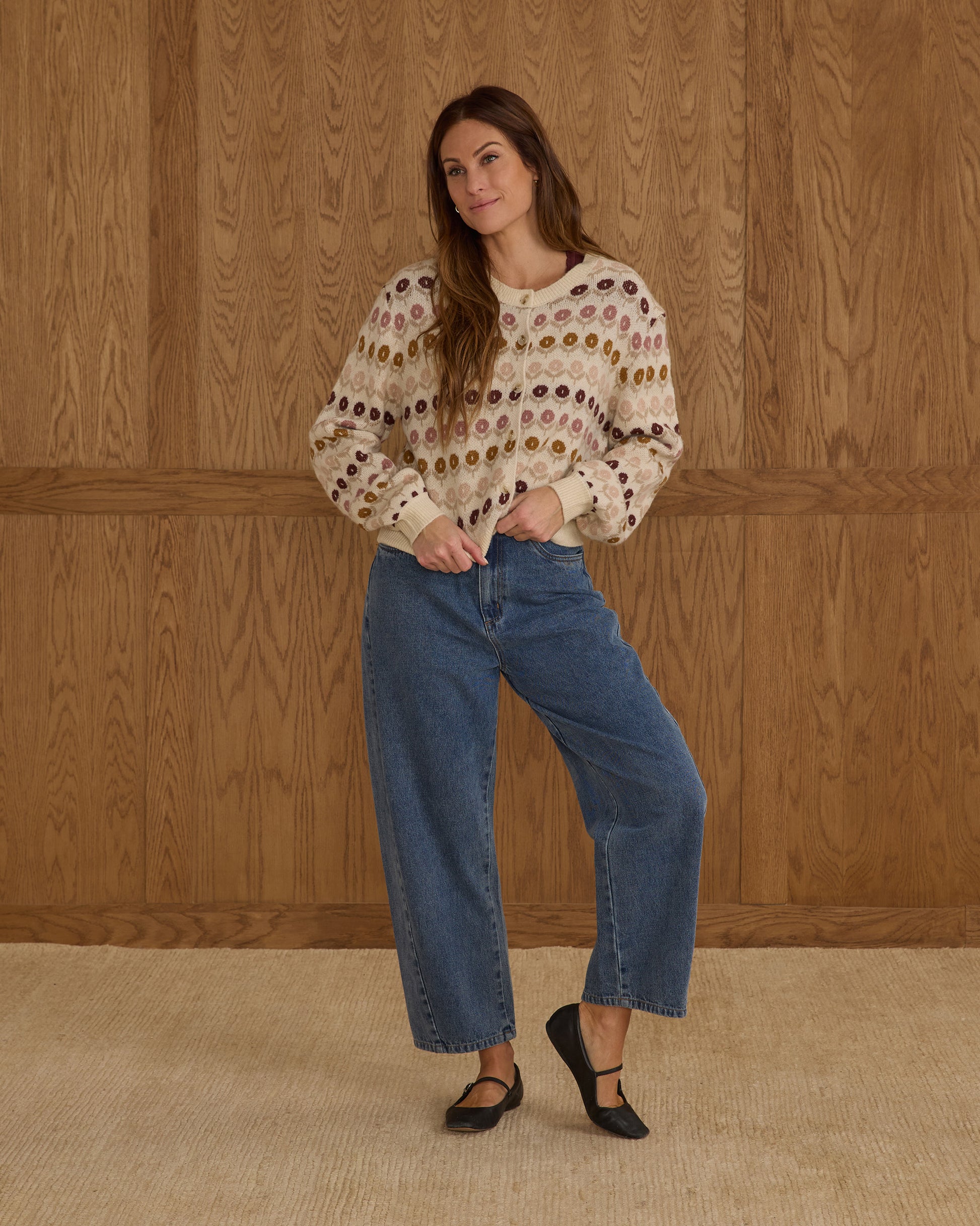 RYLEE + CRU CHEYENNE CARDIGAN - FLORAL JAQUARD