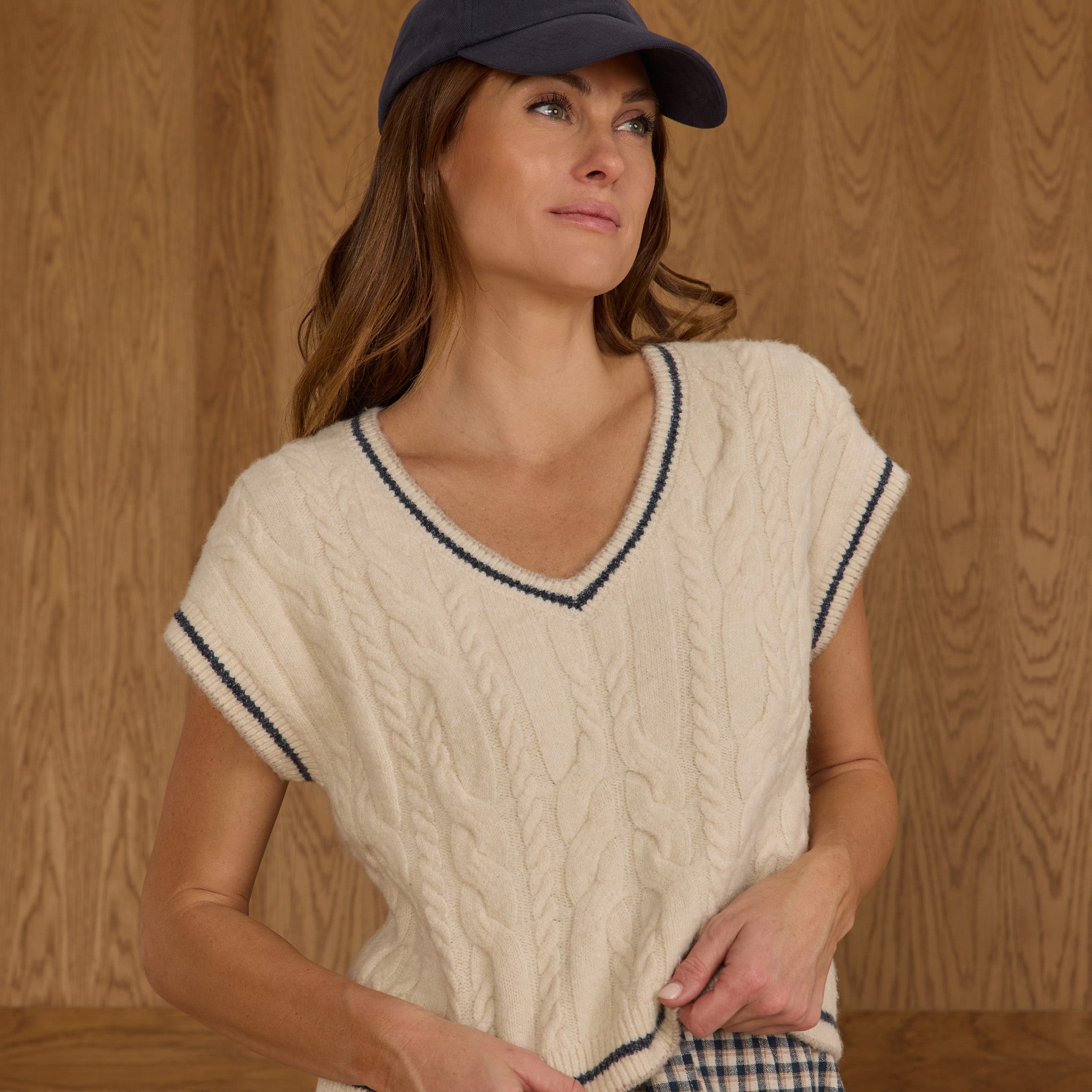 RYLEE + CRU SWEATER VEST - NATURAL