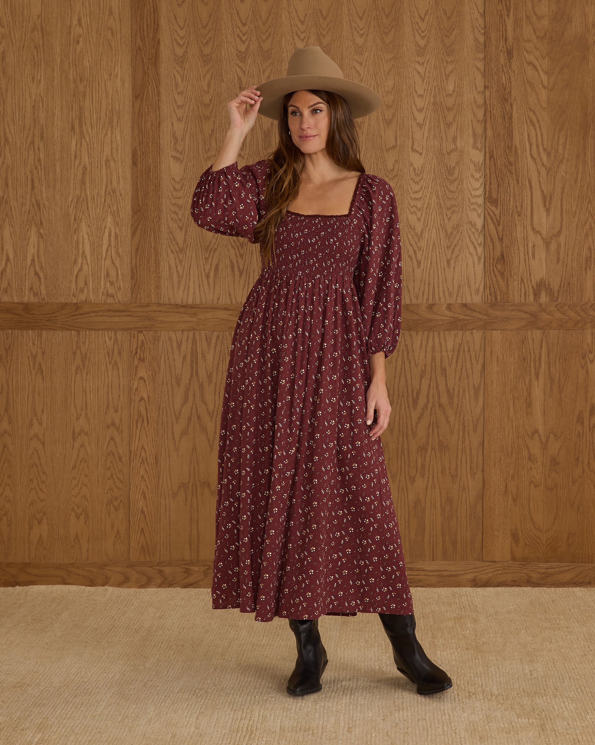 RYLEE + CRU DELLA DRESS - HARVEST BERRY