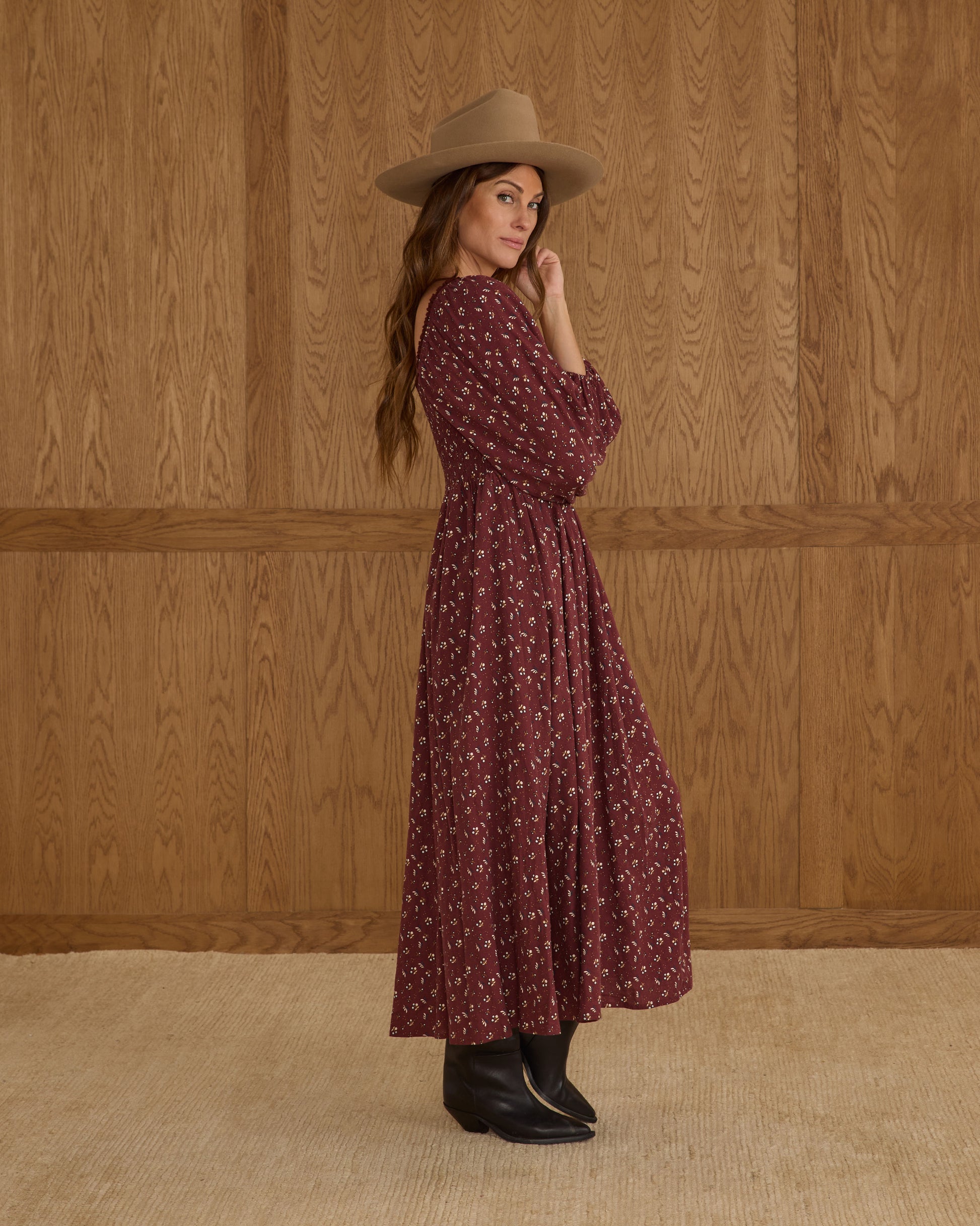 RYLEE + CRU DELLA DRESS - HARVEST BERRY