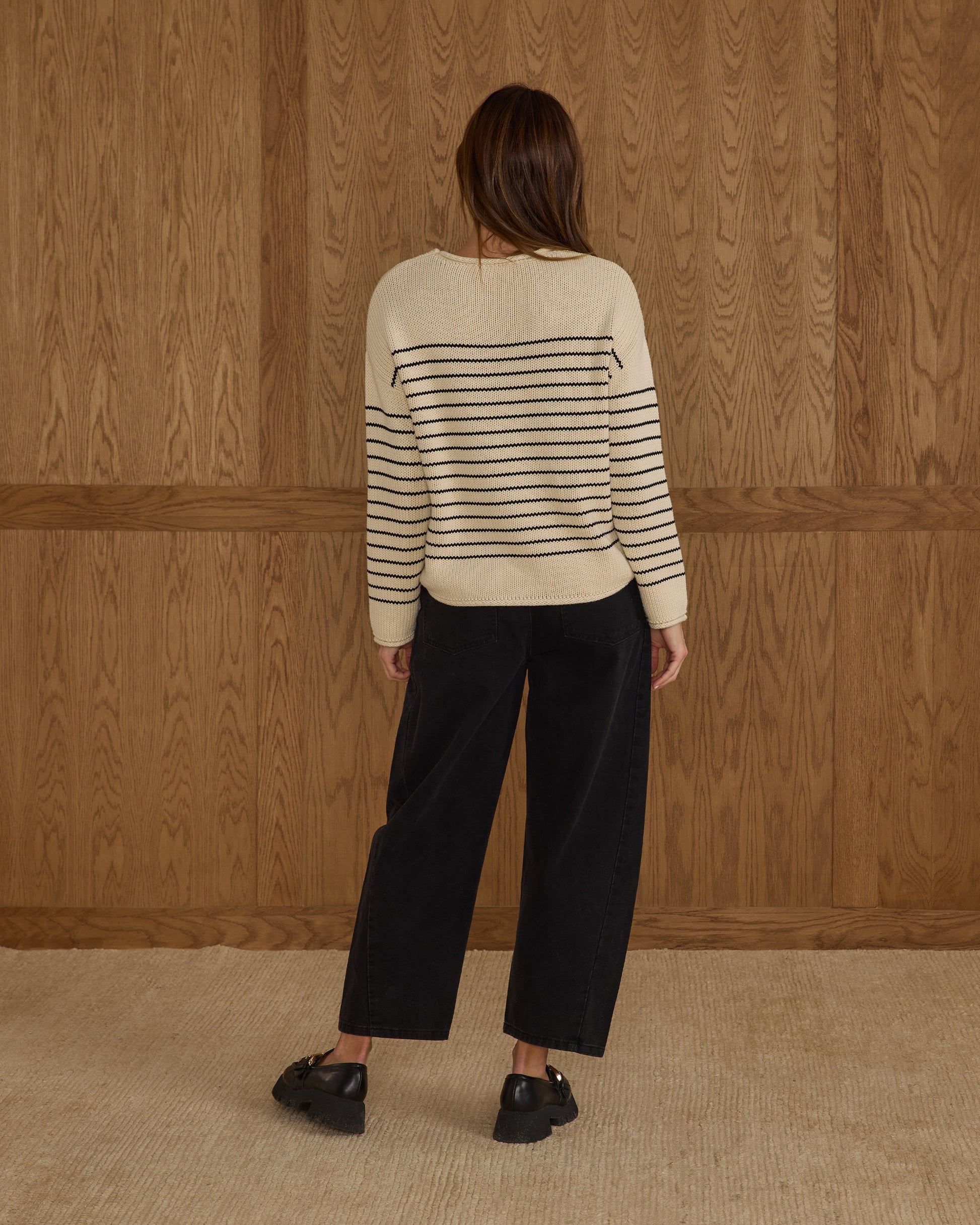 RYLEE + CRU JACQUES SWEATER - BLACK STRIPE