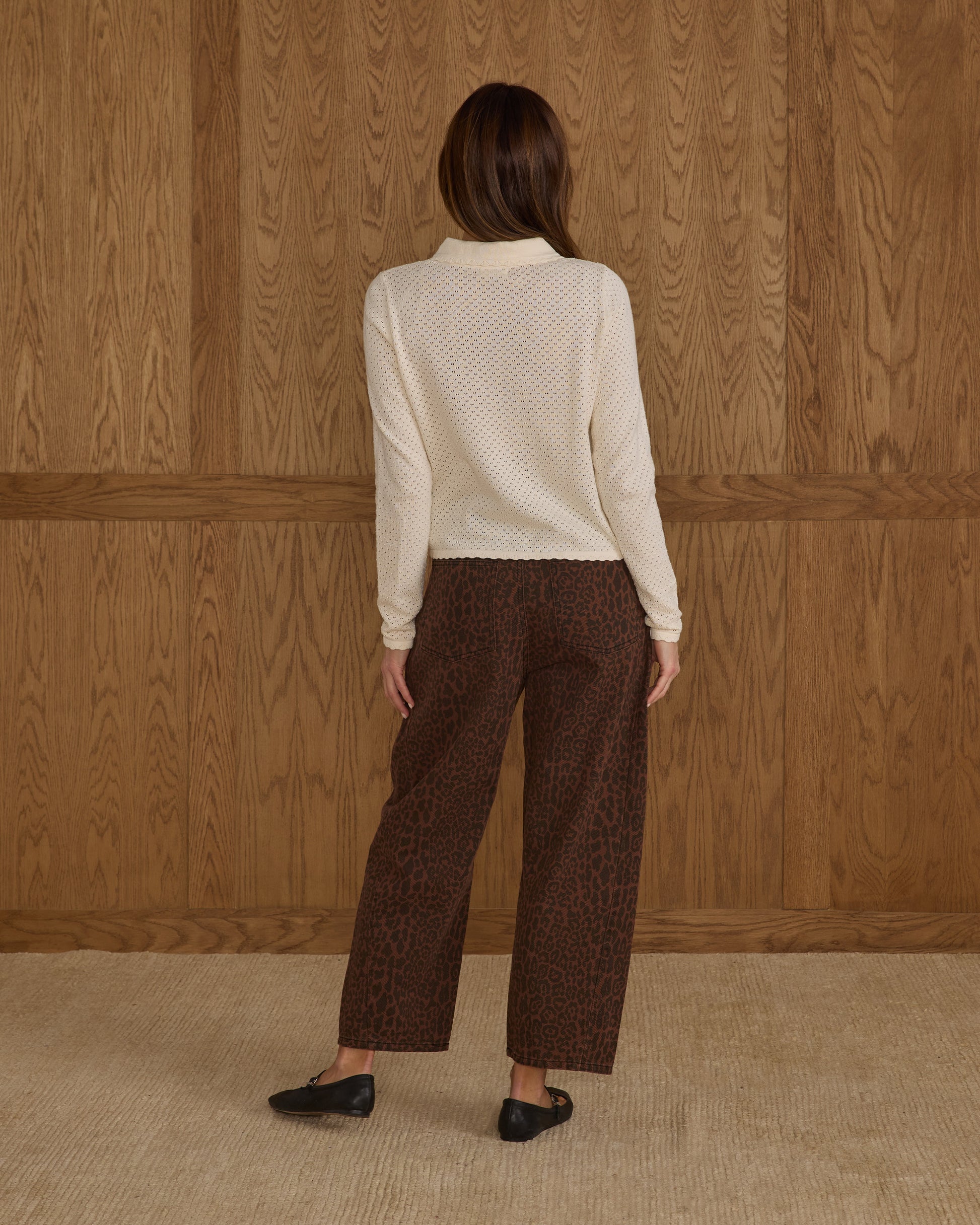 RYLEE + CRU BARREL JEANS - LEOPARD