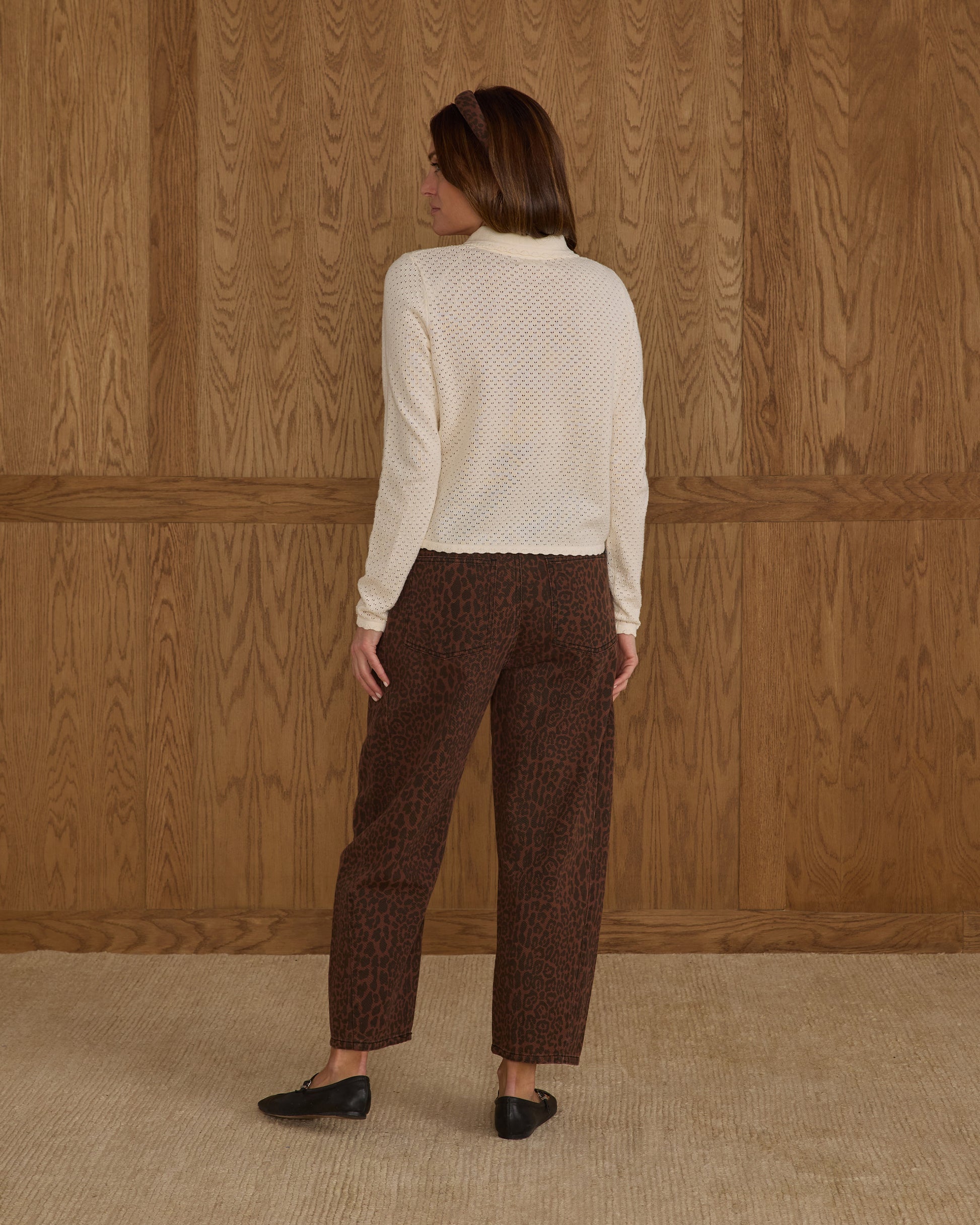 RYLEE + CRU BARREL JEANS - LEOPARD