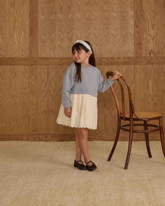 RYLEE + CRU SWEATSHIRT DRESS - DUSTY BLUE