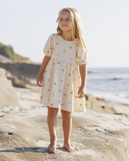 RYLEE + CRU MARLEY DRESS - EMBROIDERED DAISIES