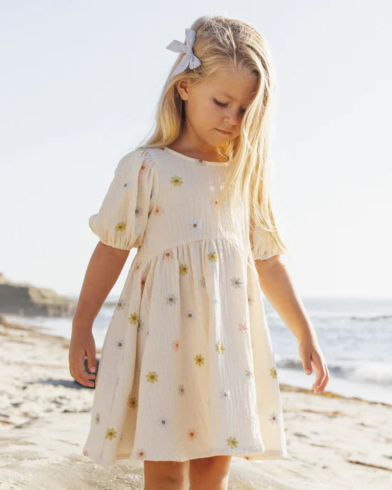 RYLEE + CRU MARLEY DRESS - EMBROIDERED DAISIES