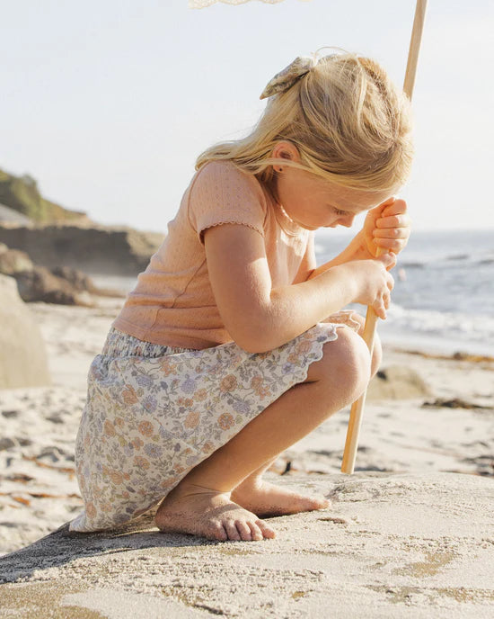 RYLEE + CRU SMOCKED V NECK SKIRT - BLOOM