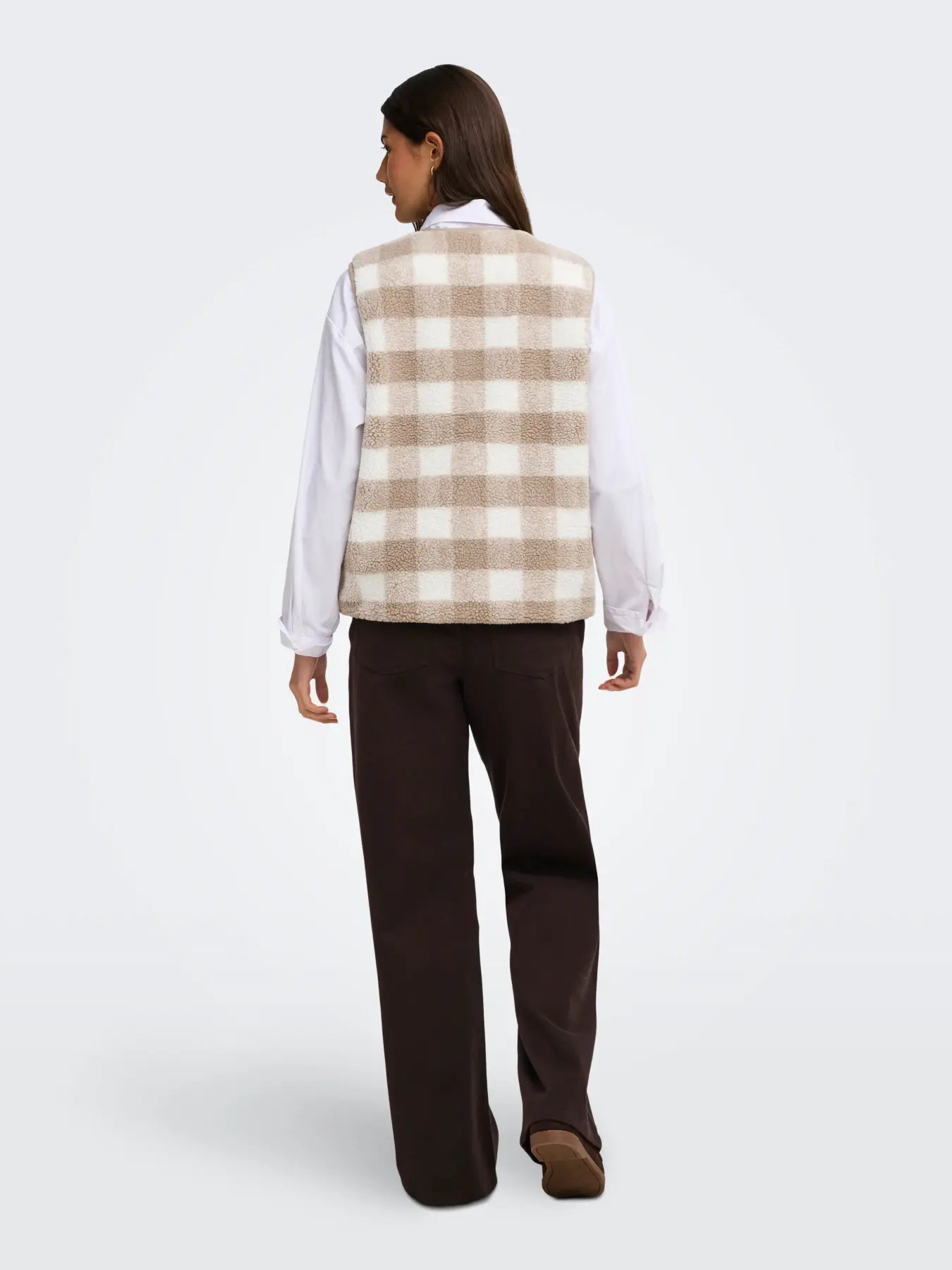 ONLY BABY TEDDY VEST - PUMICE STONE CHECKS