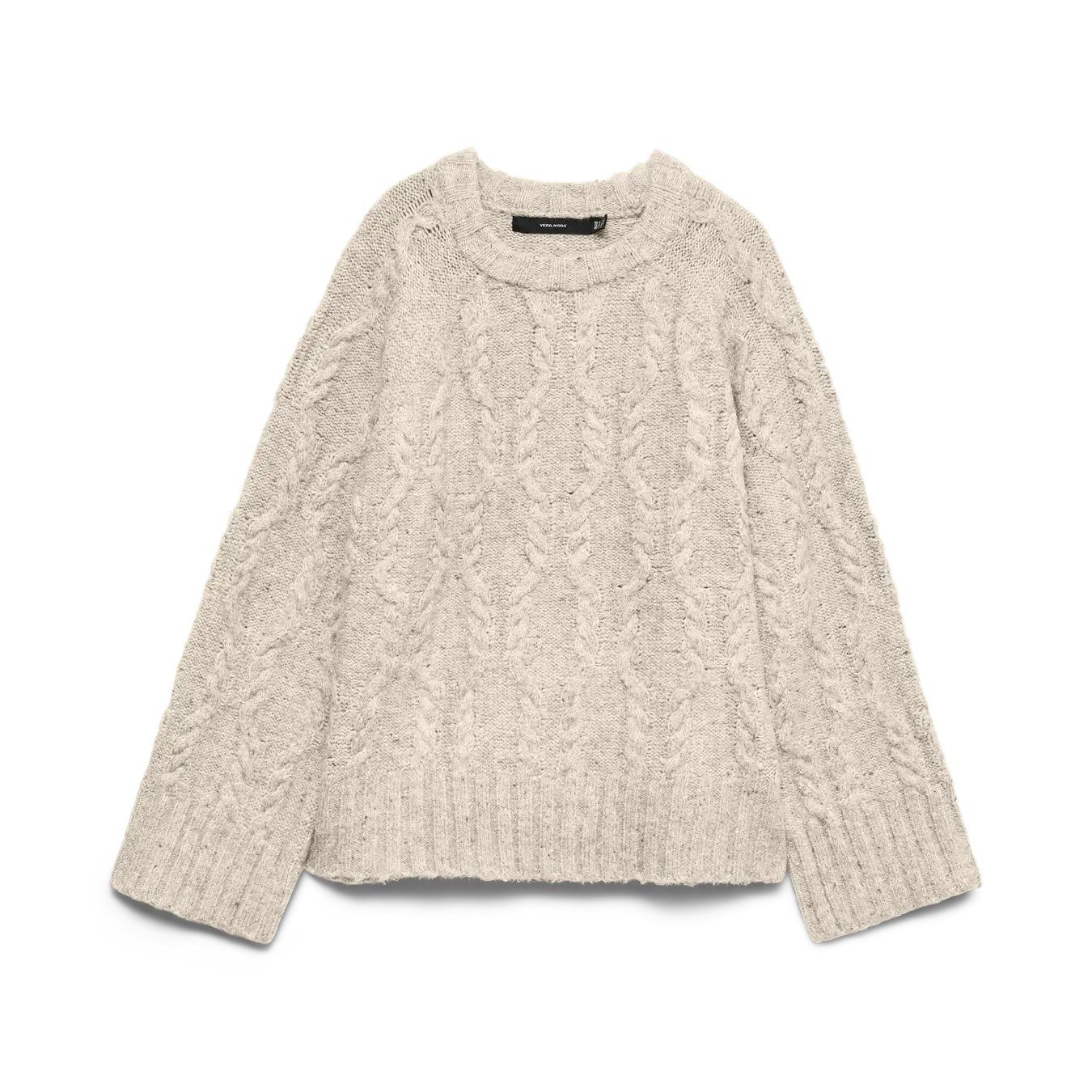 VM INGRID CABLE KNIT PULLOVER - BIRCH MELANGE