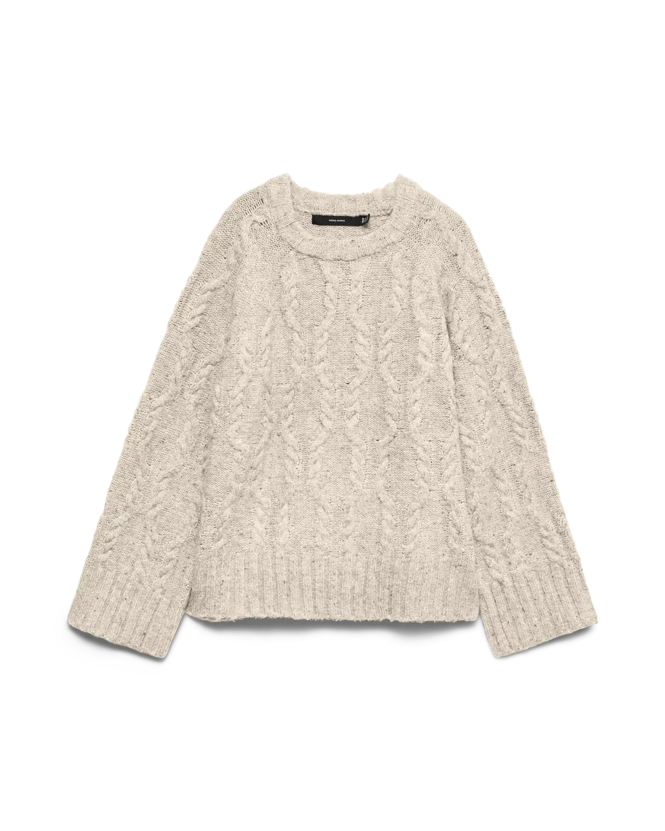 VM INGRID CABLE KNIT PULLOVER - BIRCH MELANGE