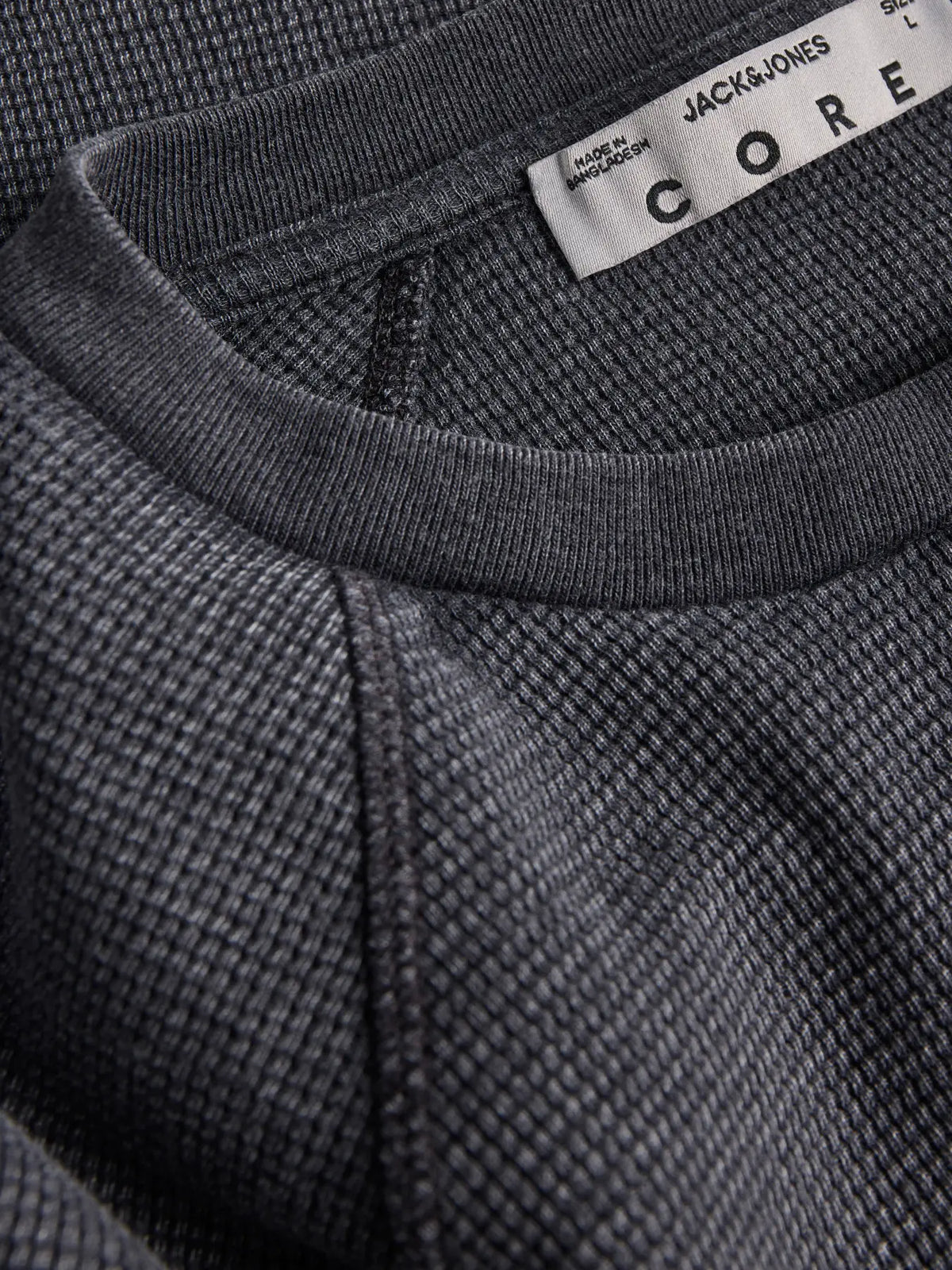 JJ GRAVITY WAFFLE LONG SLEEVE - BLACK
