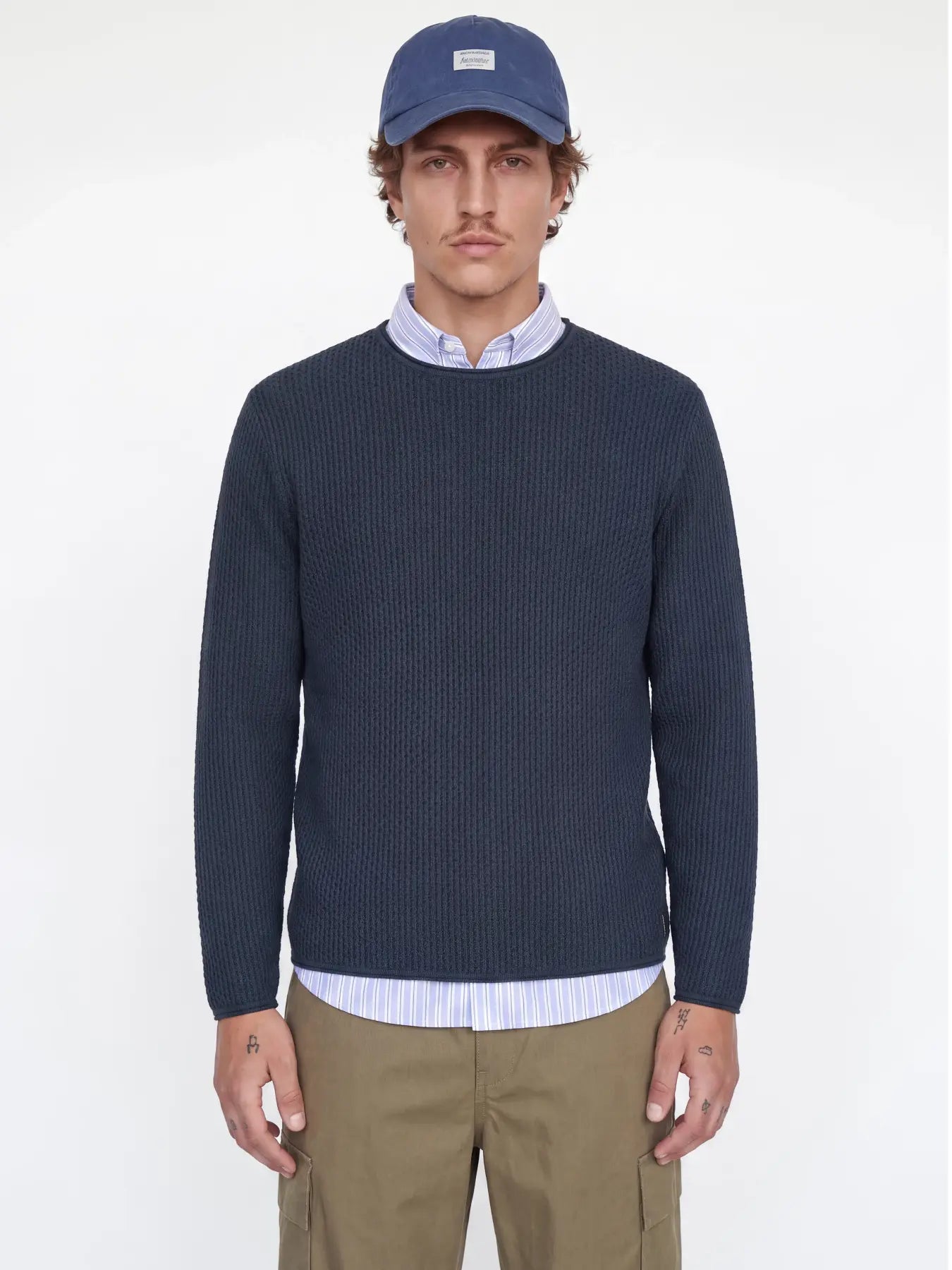 JJ MASON KNIT CREW NECK PULLOVER - DARK NAVY