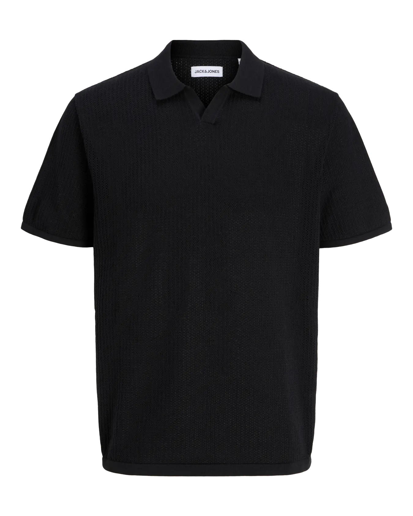 JJ JERRY SPLIT NECK TEE - BLACK