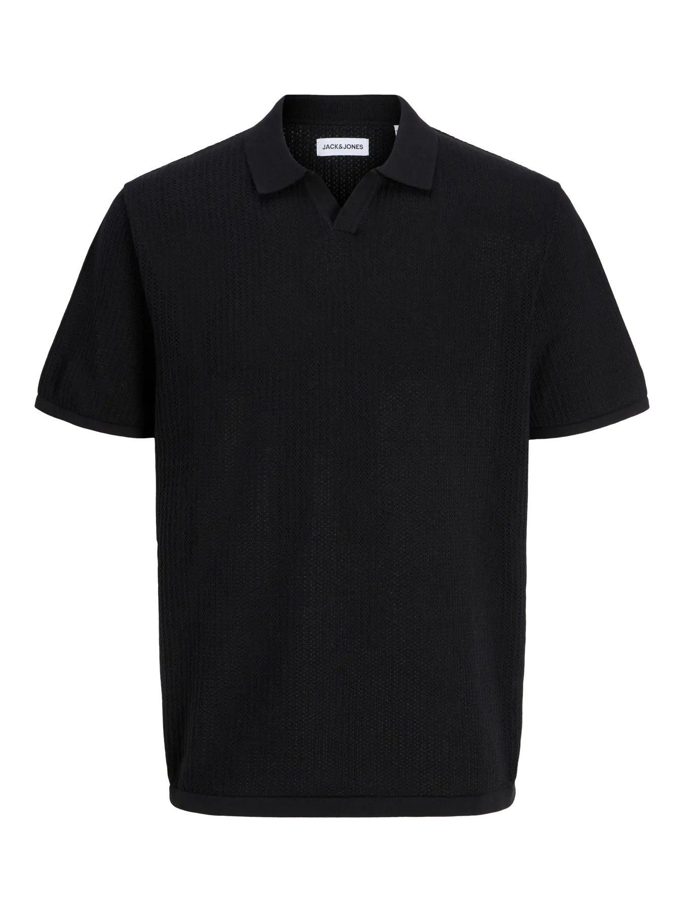 JJ JERRY SPLIT NECK TEE - BLACK