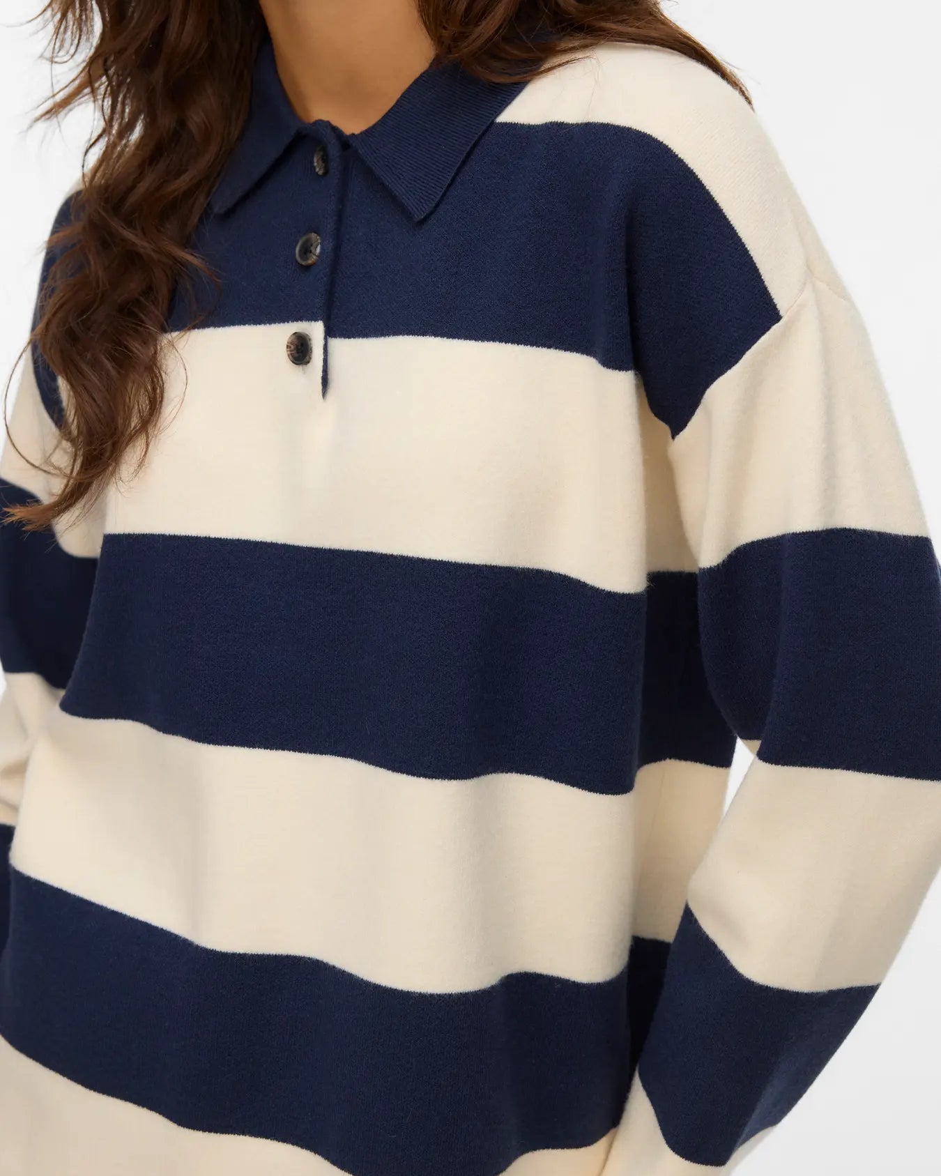VM SABA POLONECK STRIPED PULLOVER - NAVY BLAZER
