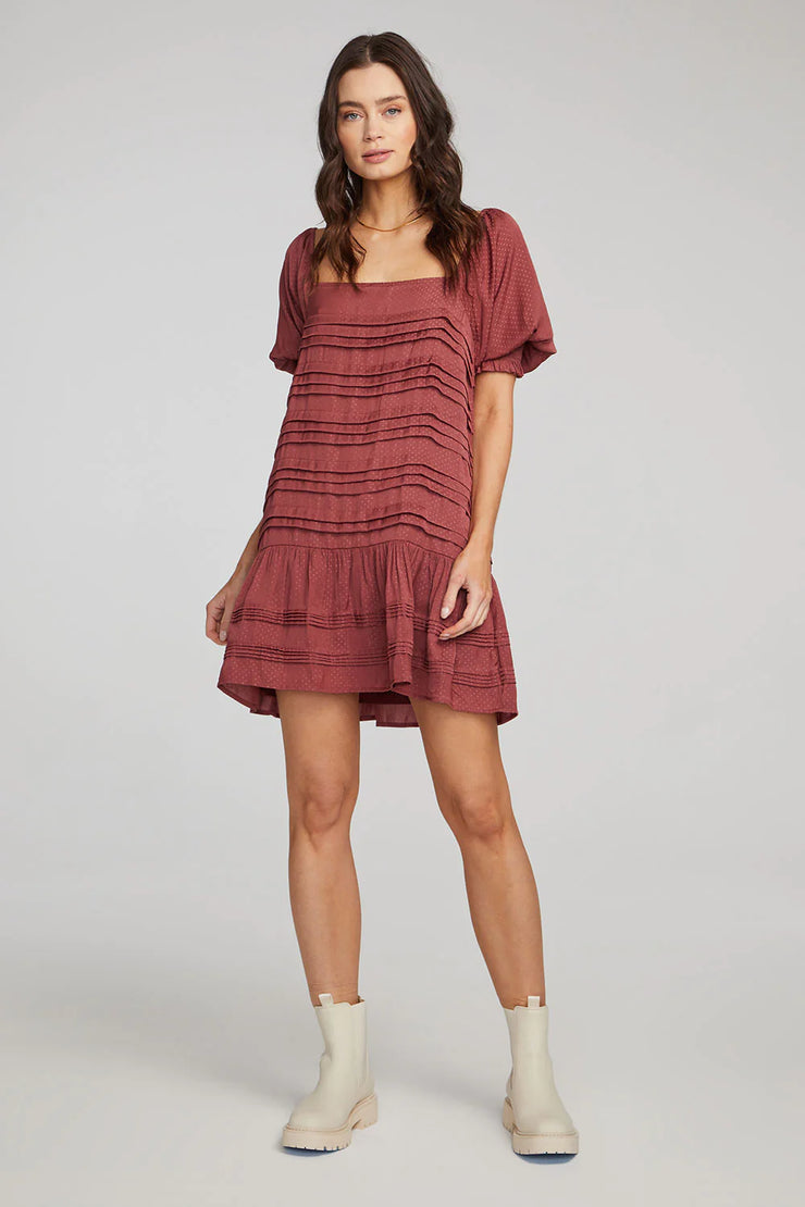 STEPH MINI DRESS - MUTE BROWN