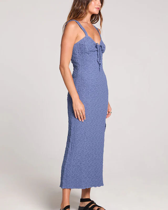 SALTWATER LUXE CANNAN MIDI DRESS - DUSTY BLUE