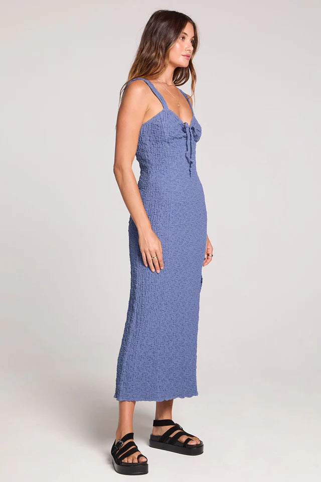 SALTWATER LUXE CANNAN MIDI DRESS - DUSTY BLUE