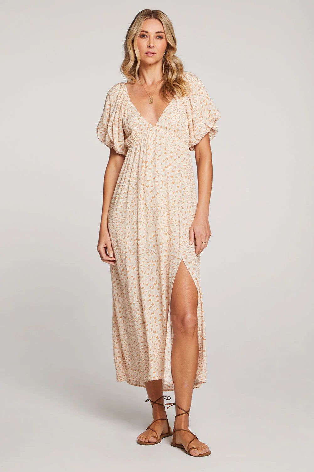 SALTWATER LUXE TRISTEN MIDI DRESS - SAND