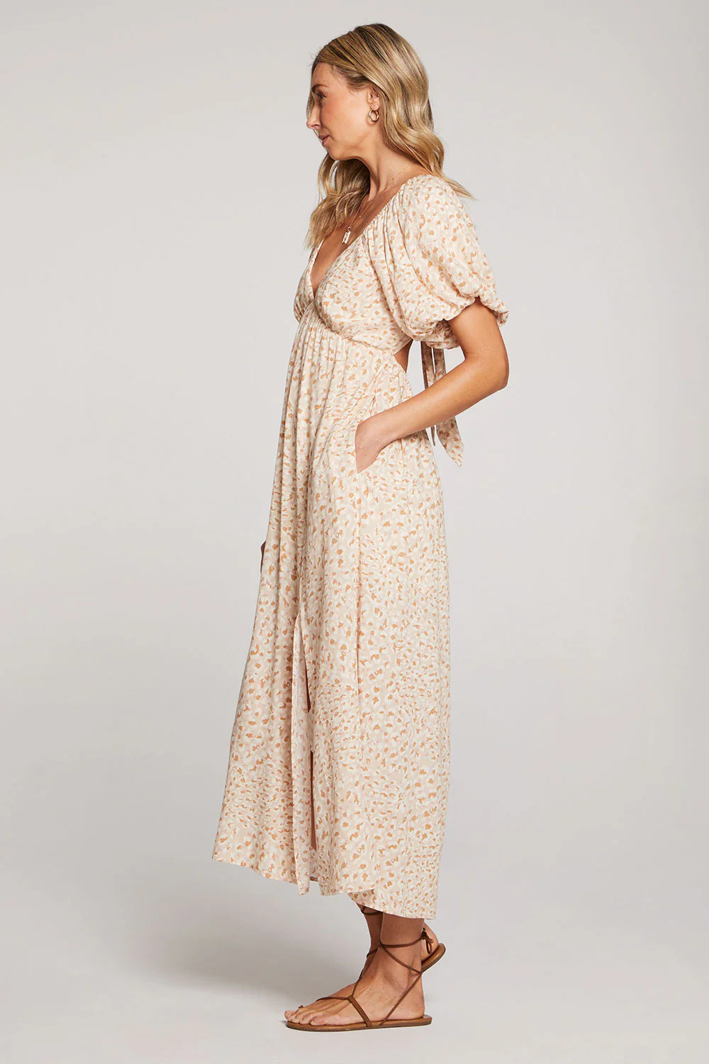 SALTWATER LUXE TRISTEN MIDI DRESS - SAND