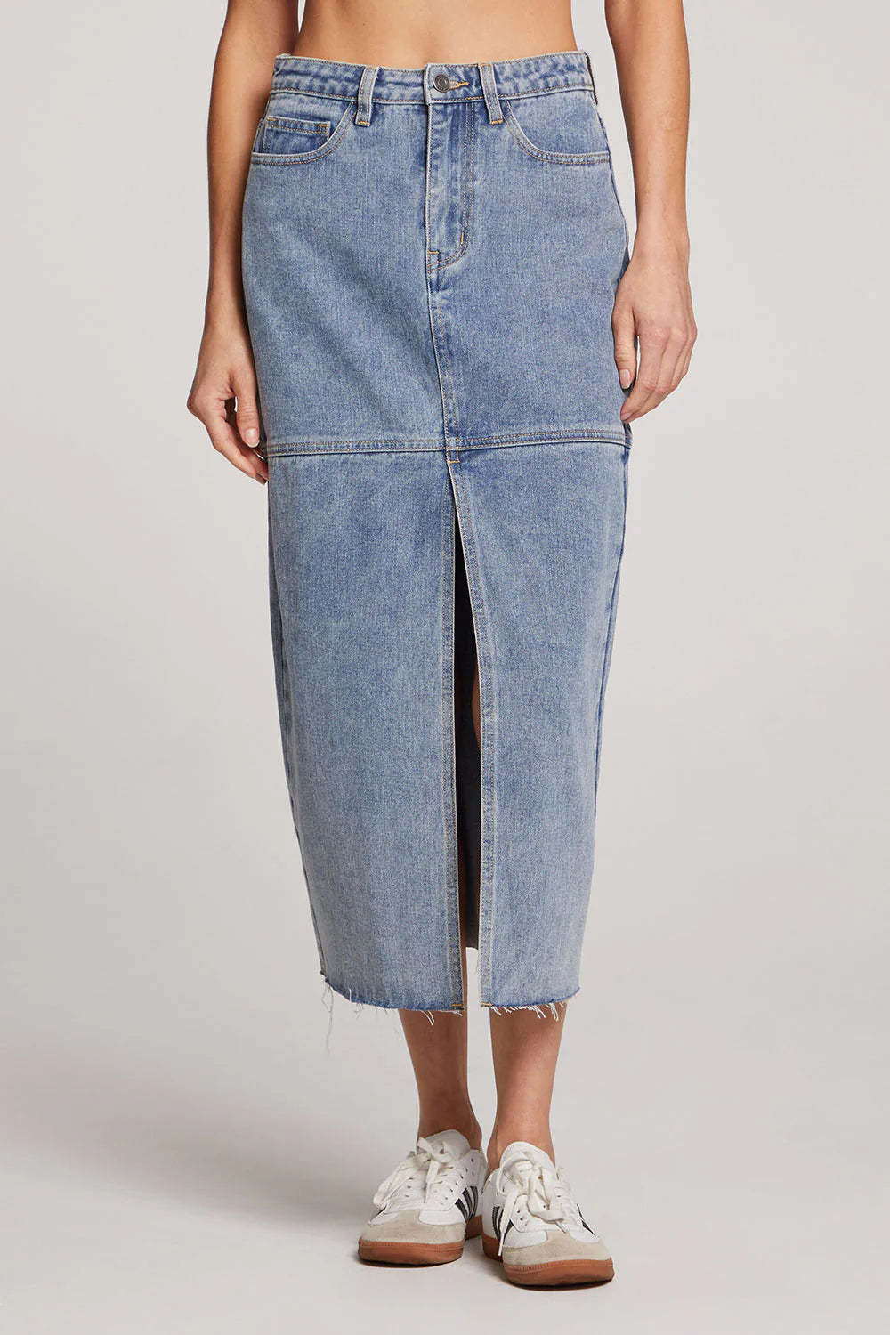 SALTWATER LUXE PARKER SKIRT - STONEWASH DENIM