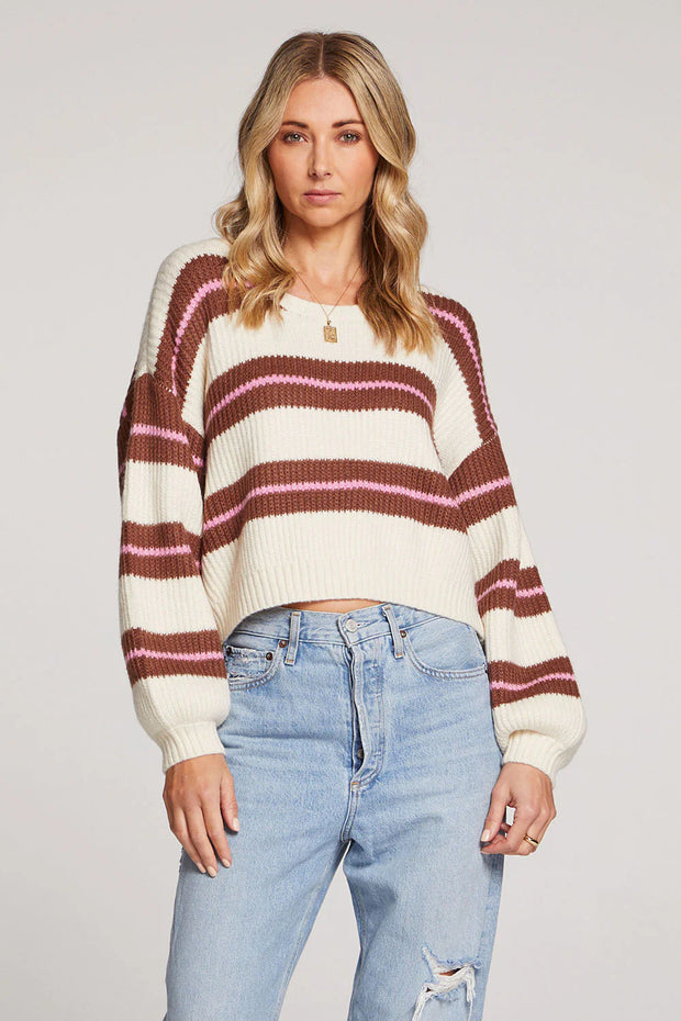 SALTWATER LUX MIMI SWEATER - VANILLA - LAST SIZE L